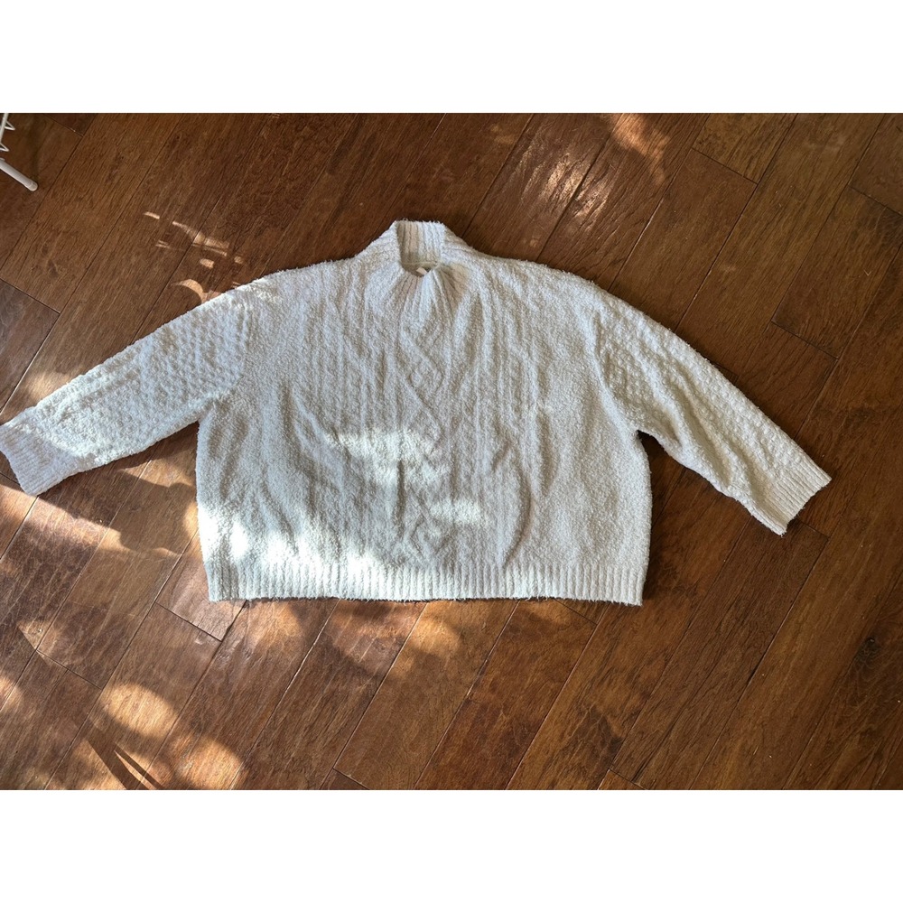 Matilda‎ Jane Good Hart GH Elliston Mock Neck Sweater Cream Cable Knit
